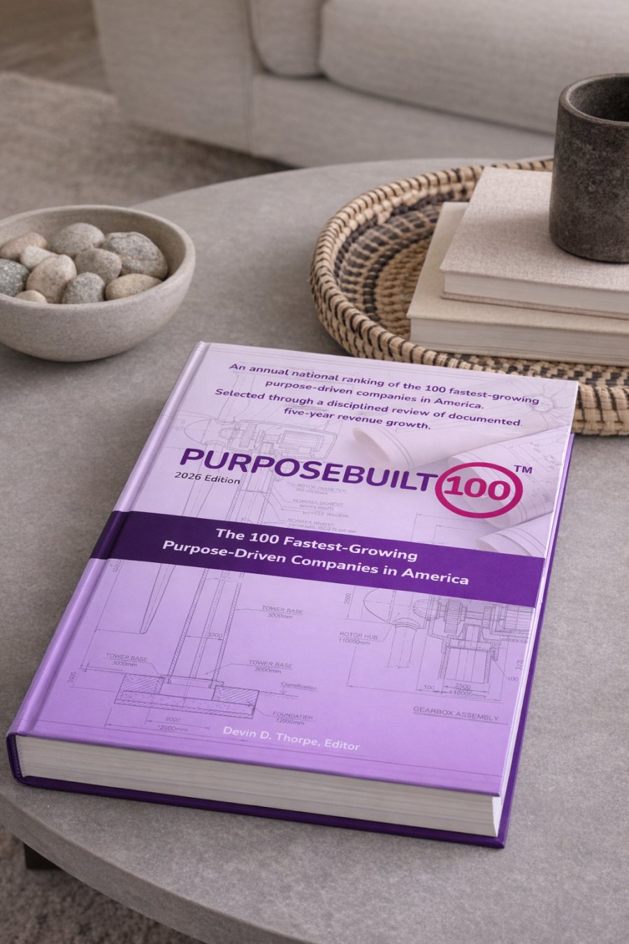 The hardbound PurposeBuilt100™ Book